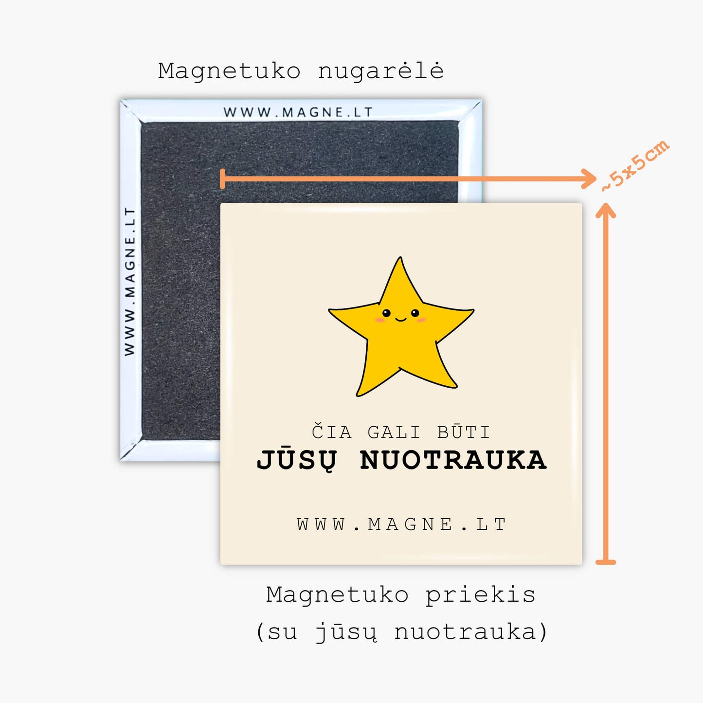 Magnetinis rėmelis su 6 nuotraukų magnetais